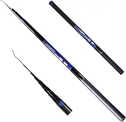 Vara de Pesca Telescópica em Fibra de Vidro com Capa Protetora,de Mão Retrátil Caniço com 3 Metros a 5 Metros