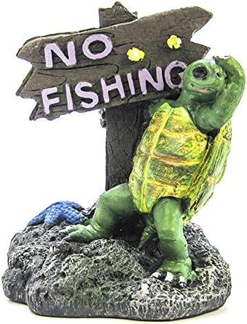 Blue Ribbon Pet Products Resin Ornament - Turtle Look - No Fishing Sign