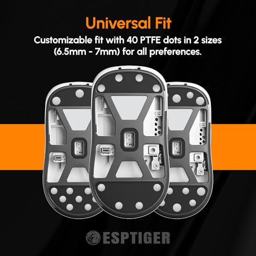 ESPTIGER ICE V2 DIY Universal Mouse Skates, 40-Piece PTFE Dots, 4 Sizes, White | Smooth Glide Feet with Curved Edges and 3M Adhesive for Custom Upgrades by ESPTIGER - Image 4