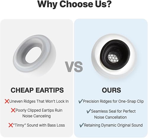 Miniatura 3 de AZLA SednaEarfit MAX - 3 pares de almohadillas de repuesto para AirPods Pro y Pro de 2 generación, almohadillas antideslizantes de silicona suave,