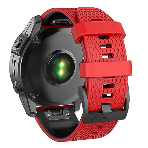MYSNBKN 26mm Quick Fit Strap for Garmin Fenix 7X/Fenix 6X/Fenix 6X Pro/Fenix 5X/Fenix 5X Plus/Fenix 3/Fenix 3 HR, Soft Silicone Replacement Band