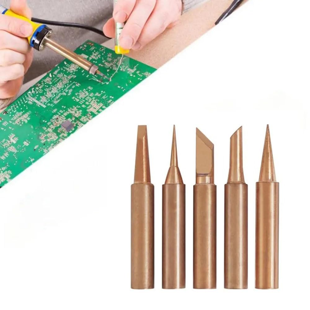amiciTools Pure Copper Soldering Iron Bits, Lead Free Welding Bits for Low Temperature Solder (5Pcs, Mix Bits) - Image 5 thumbnail