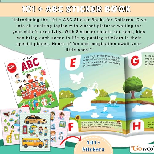 Image of My First ABC and Numbers Sticker Book with 101+ Stickers | Combo of 2 sticker books | Sticker Fun and Learning for kids, Activity Book for Kids.