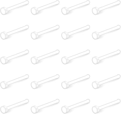 Ruifan 20G Clear Bioflex Nose Bone Ring Stud Retainer Body Jewelry Piercing Top Flat 2mm 2.5mm 3mm 20-60PCS