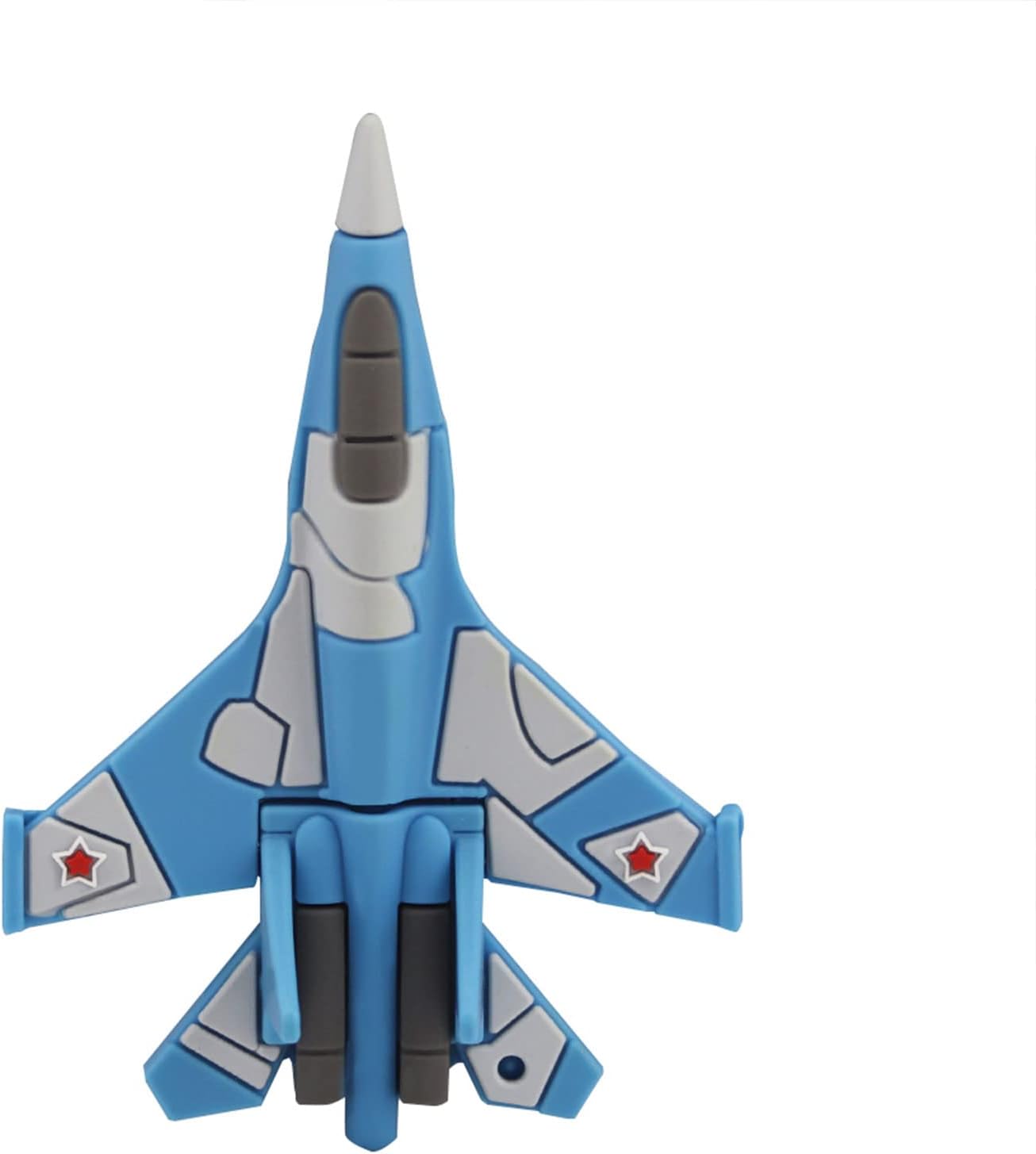 CHUYI Cool Fighter Shape Design 128GB USB 2.0 Flash Drive Aircraft Soft PVC Pen Drive Novelty Airplane Memory Stick Data Storage Thumb Drive Funny U Disk Gift (Blue)