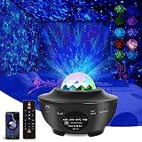Proyector LED de cielo estrellado, ondas de agua giratorias, con mando a distancia y altavoz Bluetooth, proyector de luz nocturna para niños y adultos
