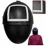 Mascarilla de juego de calamar – Masked Man Cosplay Masquerade Accesorios Halloween Props (Square)