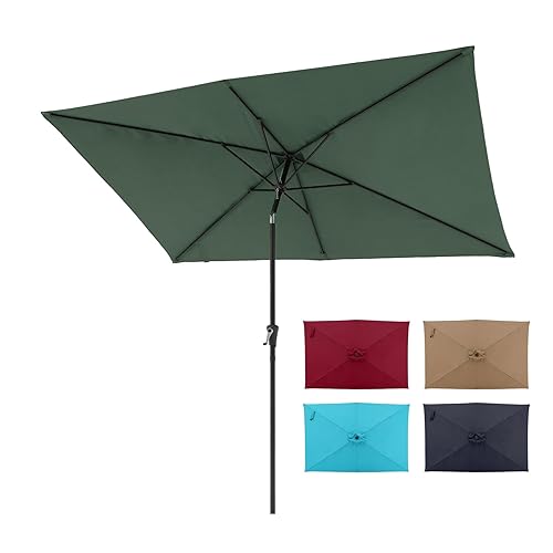 6.6 x 9.8ft Rectangular Patio Umbrella, Outdoor Table Market Umbrella