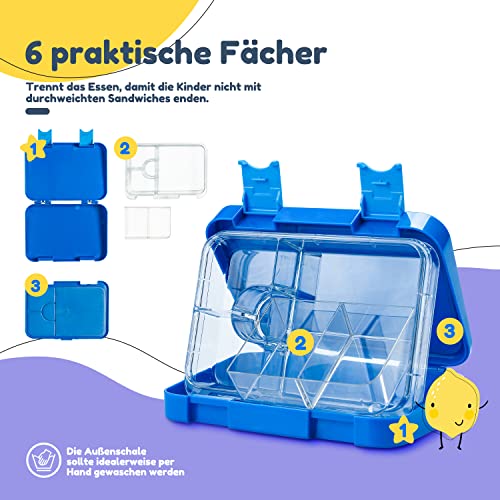 schmatzfatz Junior Brotdose Kinder mit Fächern| BPA Frei Lunchbox Kinder| Bento Box Kinder | Brotbox| Snackbox | Perfekt… – Bild 5