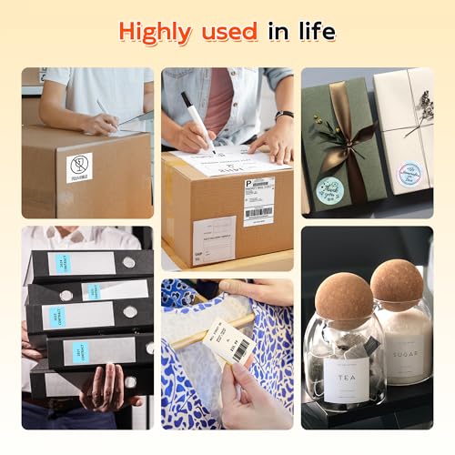 Phomemo M421 4x6 Etikettendrucker, Upgrade Thermo Label Printer mit 1 4x6 Rollenpapier für Barcode Versandetiketten, Unterstützt 40mm-106mm Druckbreite für Kleine Unternehmen, Büro, Zuhause