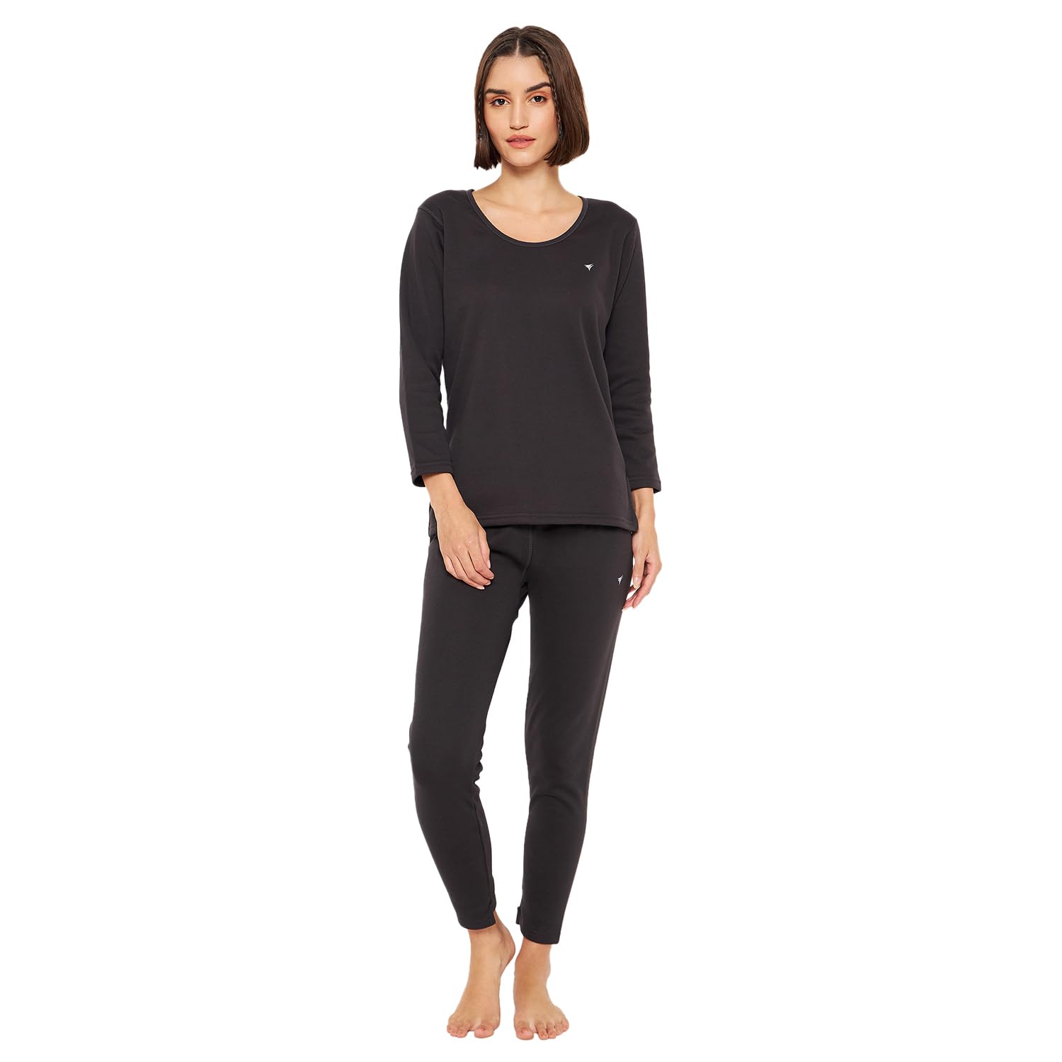 Women Scoop Neck 3/4 Sleeve Thermal Upper & Bottom Set-image-16