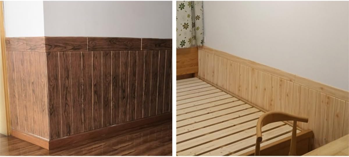 Square Wall Panels 2.3ft x 2.3ft 10pcs Wood Plank Effect 3D Foam Wall Tiles Peel and Stick Wall Panels for Home Office Hotel (Red)