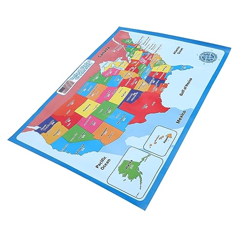 COHEALI 1 Sheet United States Map School Supply Educational Learning Posters Classroom Poster Supplies Hanging Learning Posters Household Preschool Posters Cognitive Map Poster