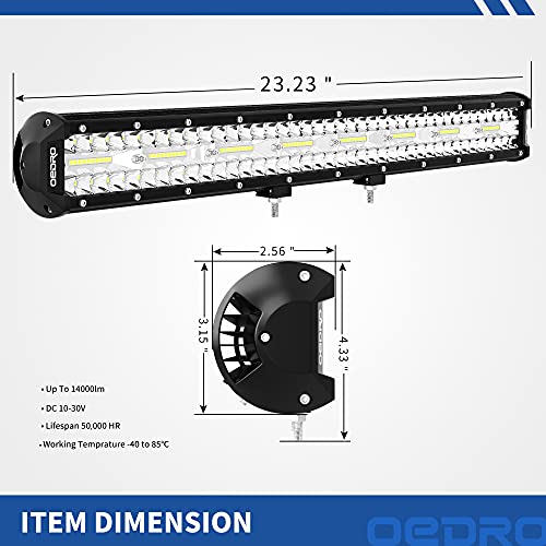 Image of OEDRO 22 Inch LED Light Bar Tri-Rows Spot Flood Combo w /Wiring Harness