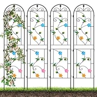 2.2 M Garden Trellis for Climbing Plants, Kalolary 4 Pack Colorful Hummingbird Garden Climbing Trellises Frame Rustproof Metal Potted Plant Climbing Support for Backyard Outdoor Flower Vegetable Vines