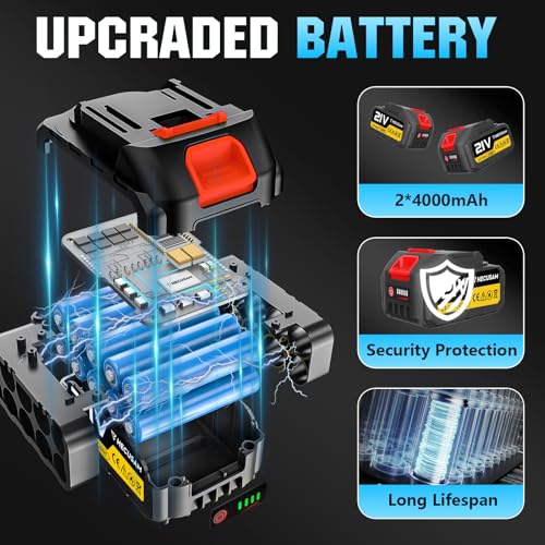 2-in-1 Cordless 8 Inch Pole Saw for Tree Trimming, 4.2M Extended Reach Electric Pole Saw with 180° Adjustable Head, Brushless Motor, 2×4.0Ah High-Capacity Batteries & Extra Chain - Thumbnail 7