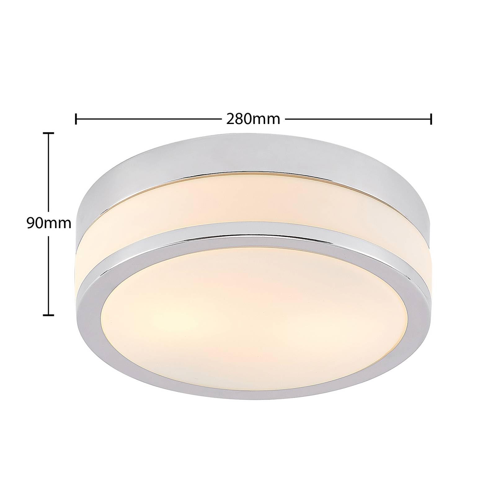 Lindby Lámpara de techo Flavi (Moderno) en Plateado hecho Vidrio e.o. para Cuarto baño (2 llamas, E27) lámpara