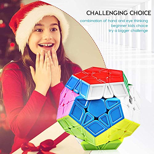 Image of Megaminx Speed Cube Stickerless Puzzle Toy I Smooth 12-Sided Brain Teaser IQ Cube for Kids Adults Beginners