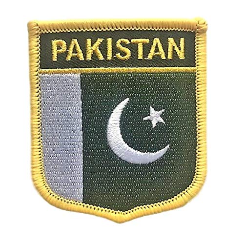 Pakistan Flag Shield Travel Patch / International Sew On Badge (Pakistani Crest, 2.75