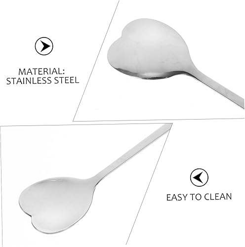 Miniatura 7 de Juego de 4 cucharas de corazón de acero inoxidable, bonitas cucharas de té en forma de corazón, vajilla plateada para taza de café expreso o o taza