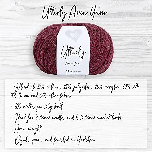 Wool Couture, Utterly Aran Yarn 50G Ball - Machine Washable Aran Weight Yarn - Blackberry, 1-Pack #TOP1