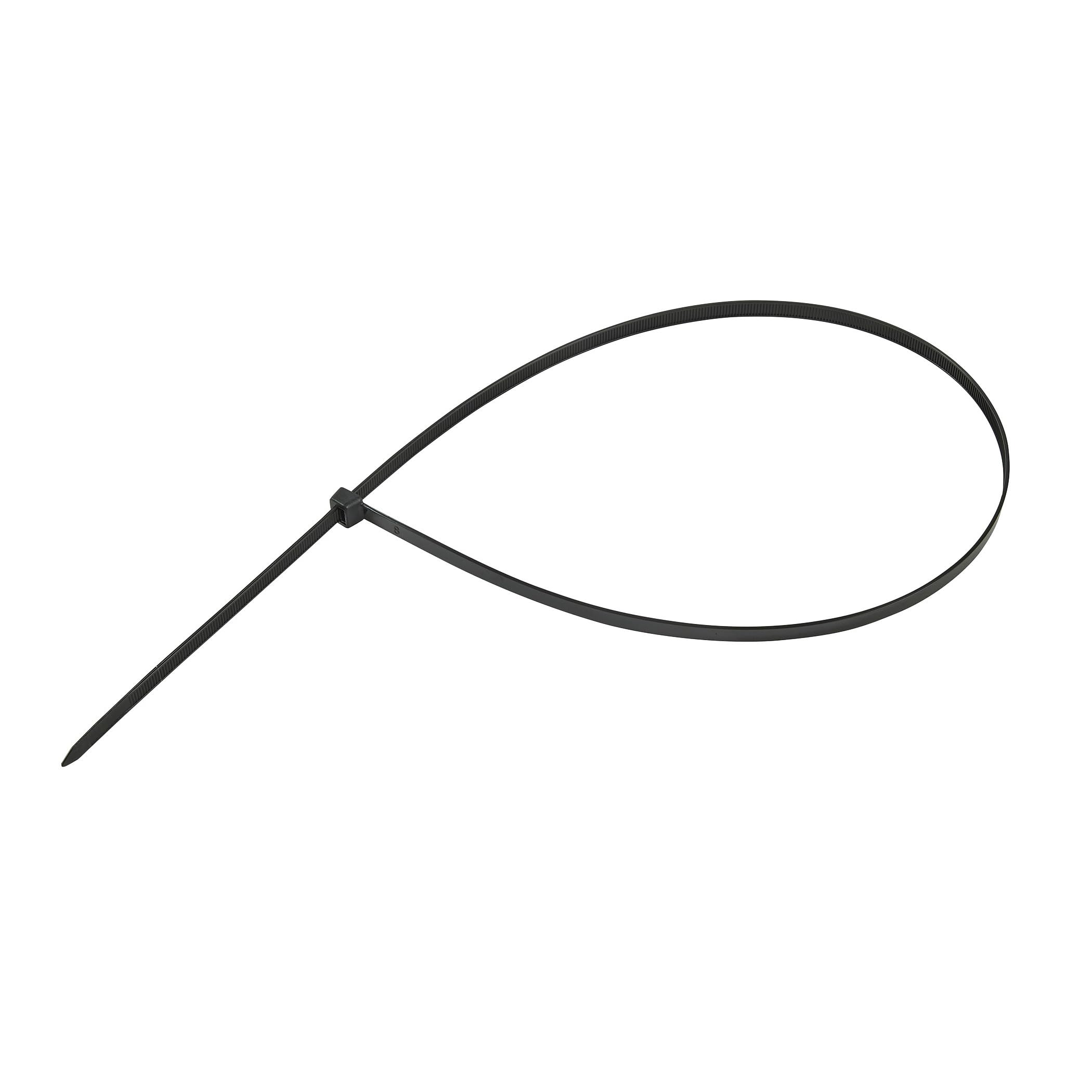 RING Schwarze Kabelbinder, 750 x 7,6 mm (100 Stück) für allgemeine Zwecke, Lieferung in einer wiederverschließbaren Packung