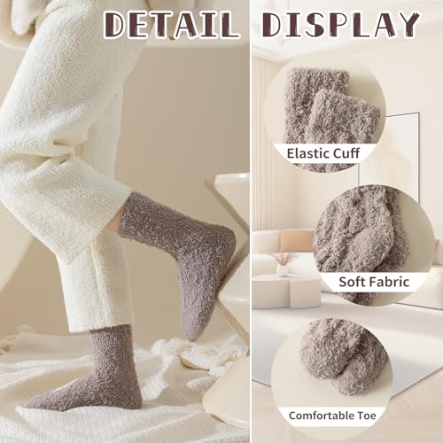 Passionbility Womens Fuzzy Socks Cozy Fluffy Winter Sleeping Socks 3 Pairs - image 6