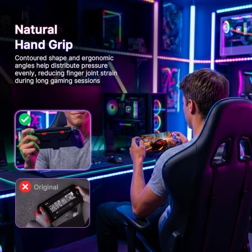Image of NexiGo Hall Effect Gripcon with Carrying Case for Switch 2, 4K HDMI Output for TV Mode, Handheld Controller w / Hall Sensing Joysticks & Triggers, RGB Lights, Mapping, 6-Axis Gyro, Turbo, Cosmic Nebula