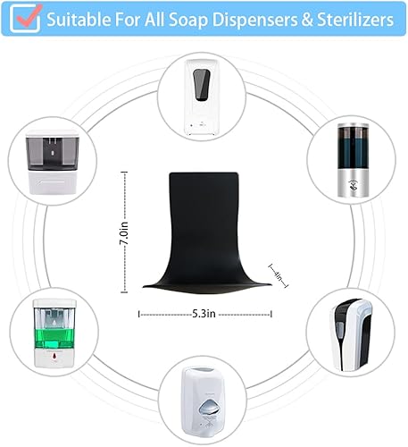 Miniatura 9 de Bandeja de goteo para dispensador de jabón ACotn para dispensador automático, montaje en pared y dispensador de desinfectante de manos, soporte