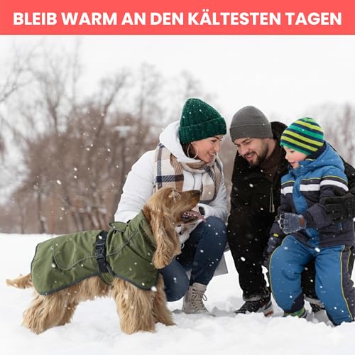DOGOPAL Hundemantel Wasserdicht | Wintermantel & Hunderegenmantel mit Fleecefutter, Reflektierend und Winddicht, Regenmantel Hund für Kleine, Mittlere und Große Hunde, Perfekt für Kaltes Wetter (60)