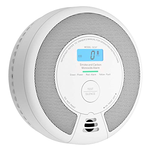 X-Sense Combination Smoke & Carbon Monoxide Alarm with LCD Display & 10-Year Battery, Certified by the TÜV Rheinland and Compliant with EN 14604 and EN 50291 Standards, SC07