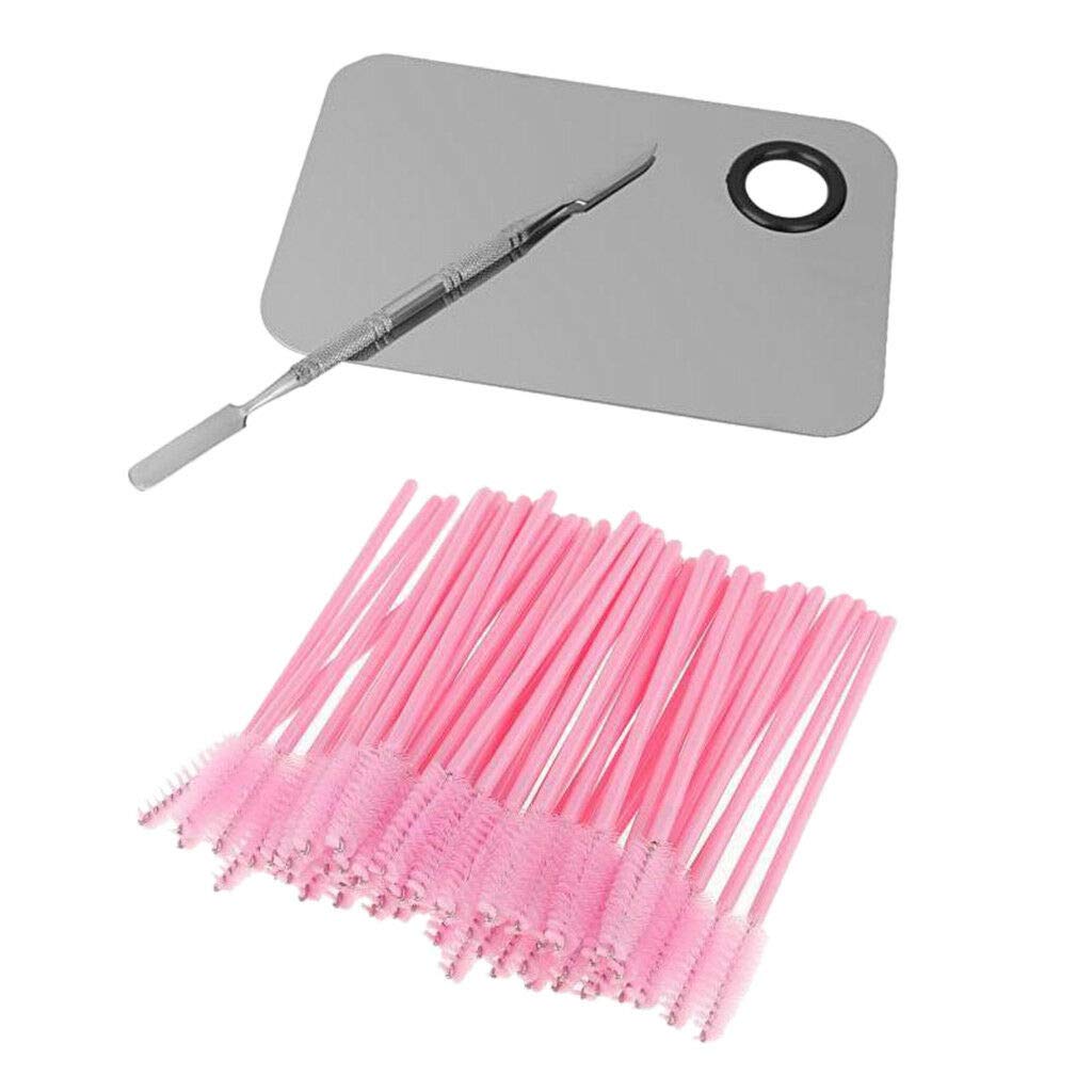3NH® Stainless Makeup Mixing Palette Spatula + 50Pcs Eyelash Wands Set-image-14