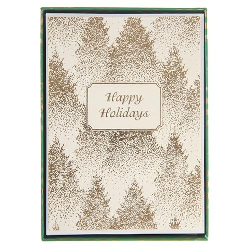 Cartes signées arbres à pois dorés : correspondance anniversaire et vœux mariage