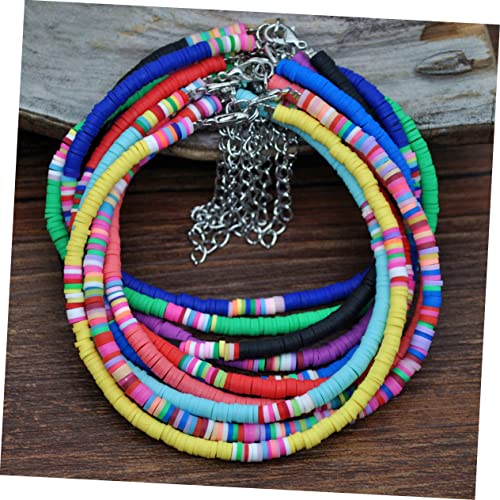 Bracelet de cheville en argile bijoux boho collier de coquillages multicolore