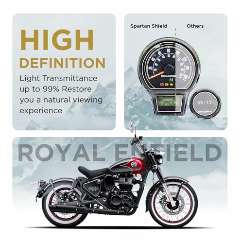 Image of Spartan Shield [2 PACK] Screen Protector For ROYAL ENFIELD GOAN CLASSIC 350 [with Tripper Navigation Screen] - 4 inch Instrument Cluster Guard | GoanClassic TFT Display Cluster Accessory 2024 [Not Tempered Glass]