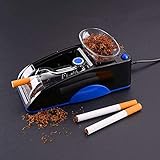 Father's Day Gift Portable Electric Cigarette Rolling Machine, Mini Automatic Injector Tobacco Roller Maker with Transparent Tobacco Hopper Blue
