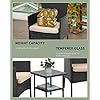 PayLessHere 3 Piece Furniture Patio Chairs Wicker Outdoor Rattan Conversation Bistro Set for Backyard Porch Poolside Lawn (Black)