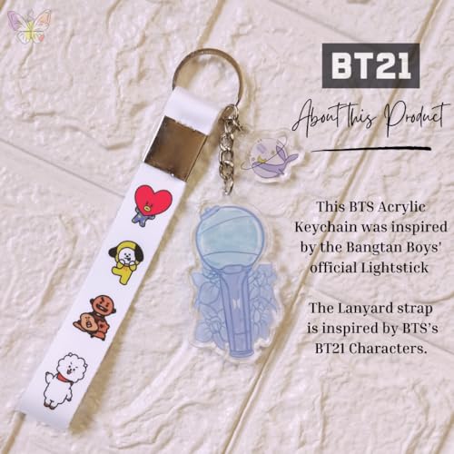 Image of Acrylic Army Bomb Keychain with White Tag | Purple Army Key Holder |Kpop Lightstick