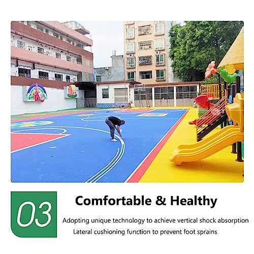 Baldosas modulares entrelazables de 12 pulgadas para pisos, ideales para gimnasio, cancha de baloncesto, área de juegos y lugares de ocio. Para uso interior y exterior. miniatura 6