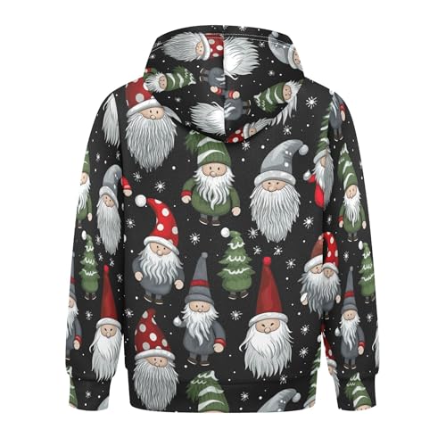 Kids Hoodies Sweaters Christmas Xmas Gnome Dwarfs Hooded Sweatshirts with Big Pockets for Boys Girls B04004512