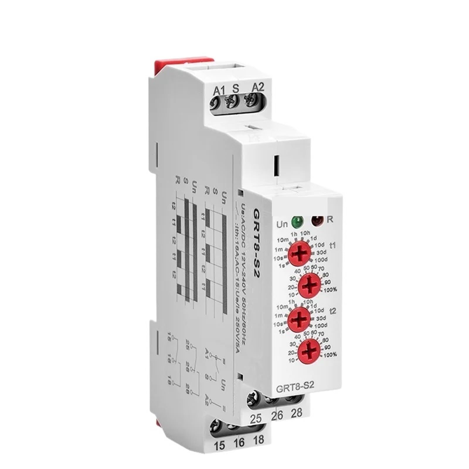Relais temporisé AC/DC12V-240V GRT8-S1 inverseur cyclique pour armoire DIN