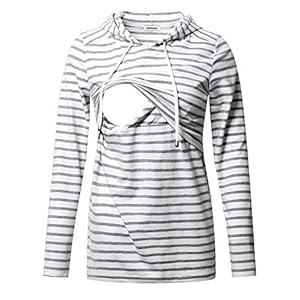 GINKANA-Womens-Nursing-Hoodie-Sweatshirt-Long-Sleeves-Breastfeeding-Maternity-Tops-Casual-Clothes GINKANA Women's Nursing Hoodie Sweatshirt Long Sleeves Breastfeeding Maternity Tops Casual Clothes,M