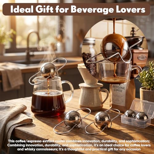 4 Pack de Esferas de Enfriamiento de Acero Inoxidable para Espresso miniatura 6