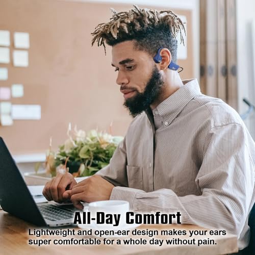 Image of Bone Conduction Headphones Bluetooth Wireless Sport Earphones Built-in Mic Multipoint Connection Sweatproof Open Ear Headset for Running Cycling Driving Workouts