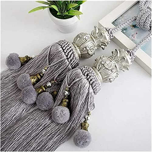 OYYMTE Home Vorhang Seil Europäische Doppelkugelvorhang Schnalle Strap Hängen Kugelhaken Quasten Krawatte Backs Vorhang Zubehör Home Decoration Raffhalter Cover