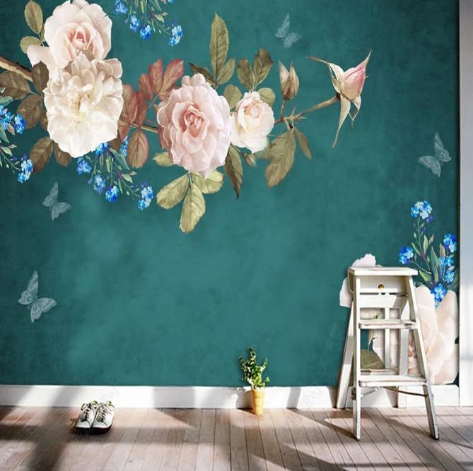 Papier peint panoramique fleurs 3D 150x105 cm pour salon et mur TV