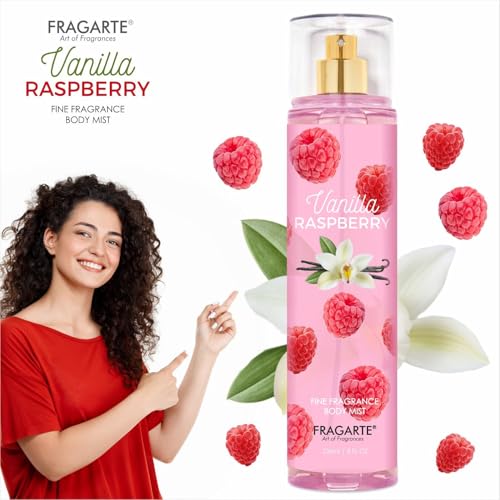 Image of Body Mist Vanilla Raspberry | Long Lasting Sweet Fruity Gourmand Fragrance for Women & Girls | Daily Wear Perfumed Body Spray | Soft & Refreshing Scent Mist - 236 ml