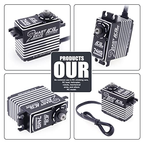 Agfrc Metal-Gear Waterproof-Servo-Motor High-Torque - 74Kg Programmable Brushless Digital Rc Steering Smart Servo, Control Angle 180°(Sa81Fhmw) #TOP6