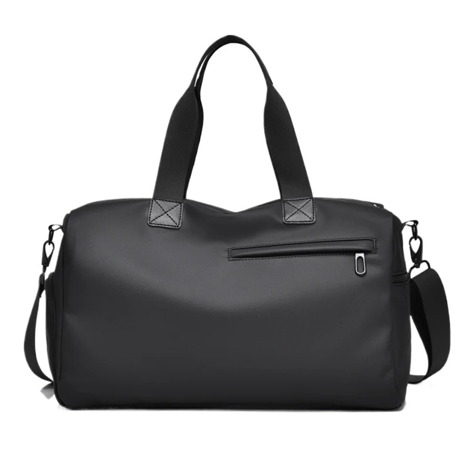 Borsone Palestra Borsa a tracolla nera regolabile da viaggio fitness con tasche cerniera Ideale for sport e gite casual(Black)