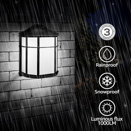 LEONLITE 3CCT Dusk to Dawn Outdoor LED Wall Light, Aluminum, Waterproof - image 2